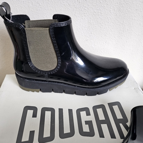 NEW Cougar 7 Firenze Black + Olive Accents Rain Boots - Picture 5 of 9